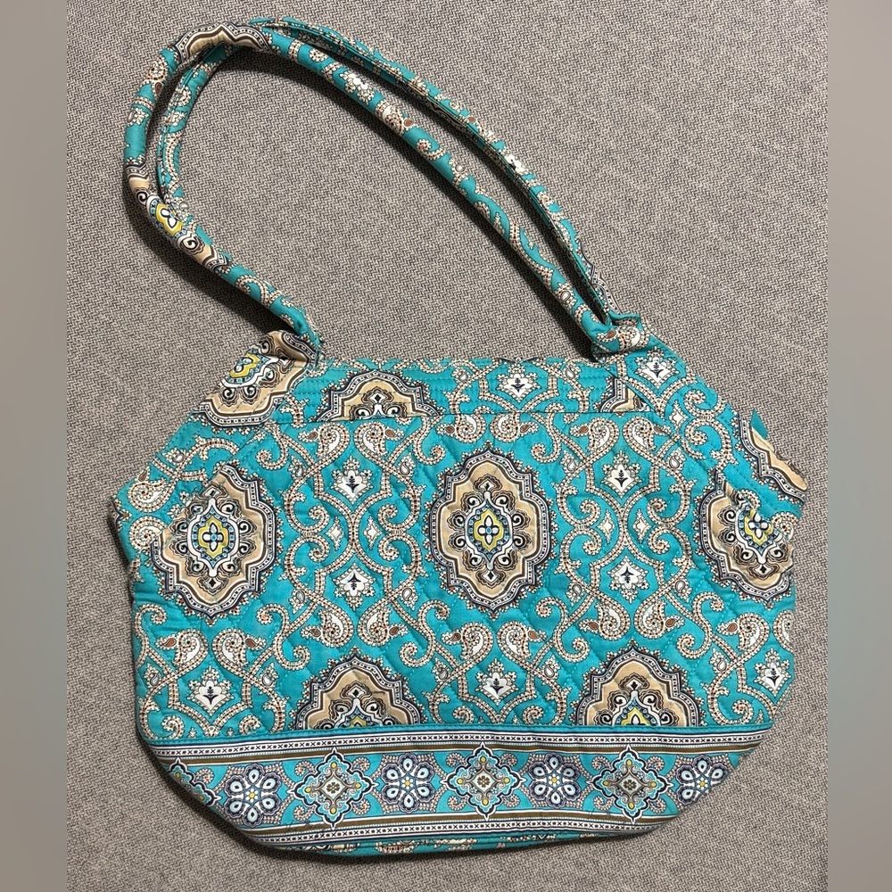 Vera Bradley Totally Turquoise Angle Tote - Picture 2 of 3